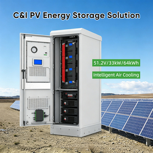 Armoire de stockage d'énergie solaire 64 kWh avec refroidissement par air pour batteries au lithium, idéale pour les applications C&I en extérieur - Product Image 1