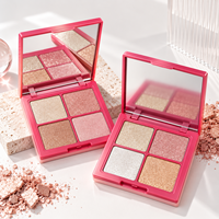 Palette de maquillage pour le visage, illuminateur pressé, haute pigmentation, fini brillant, léger, longue tenue, marque privée, vente en gros