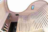 Sauna de Infrarrojos Moderna de Madera Maciza y ABS con Función de Iones Negativos y Panel de Control Táctil con Wifi