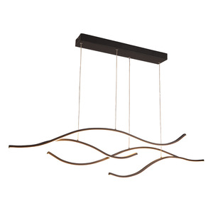 Lámpara Colgante LED Rectangular Dorada E26 3500K Blanco Cálido, Altura Ajustable, Metal, para Sala de Estar, Ra90, Ángulo de Haz de 120° - Product Image 2