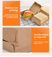 Boîte à hamburger en carton écologique jetable de qualité alimentaire avec impression personnalisée pour les plats à emporter