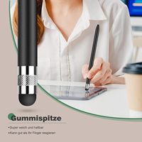 MEEPSS MPS115 Stylet tactile métallique 2-en-1 avec grandes et petites pointes en silicone pour téléphones portables/tablettes compatible iOS/Android/iPad/iPhone