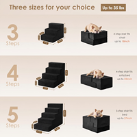 Escalier pour chien pour lit, 18 pouces de hauteur, 4 marches pour lit surélevé, marches pour animaux de compagnie pour petits chiens et chats, rampe antidérapante et équilibrée pour animaux de compagnie, usage intérieur