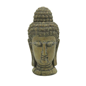 Cổ màu gỗ chạm khắc Phật đầu tác phẩm điêu khắc làm bằng tay nhựa Zen đồ trang trí nhà Phật Giáo trang trí nghệ thuật theo chủ đề bức tượng thủ công sử dụng - Product Image 4