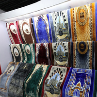 Tapis de prière musulman personnalisé 100 % polyester, tapis épais et doux, tapis de prière islamique turc, tapis de voyage persan, ensemble de tapis organiques