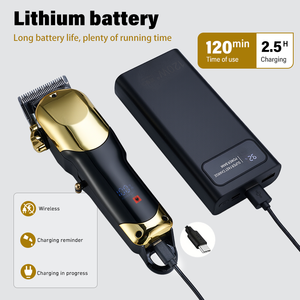 Điện cắt tóc cắt Mới Sản Xuất râu tông đơ LED hiển thị tiếng ồn thấp lưỡi thép không gỉ - Product Image 4