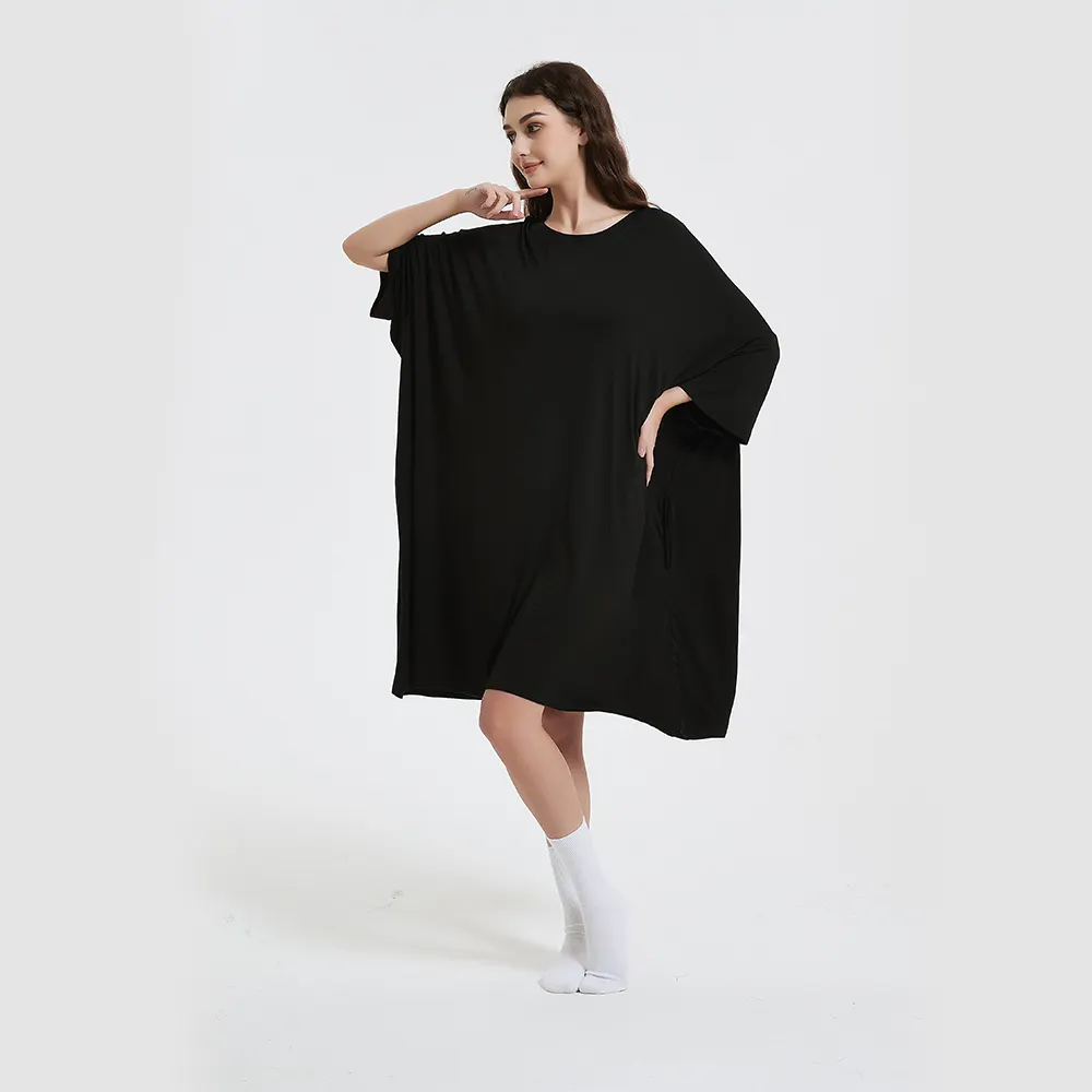 Bamboe Oversized Slaap T-Shirts Nacht T-Shirts Oversized Nachthemden Schattige Nachtjapon Meisjes Sleepwears Dames Nachtkleding