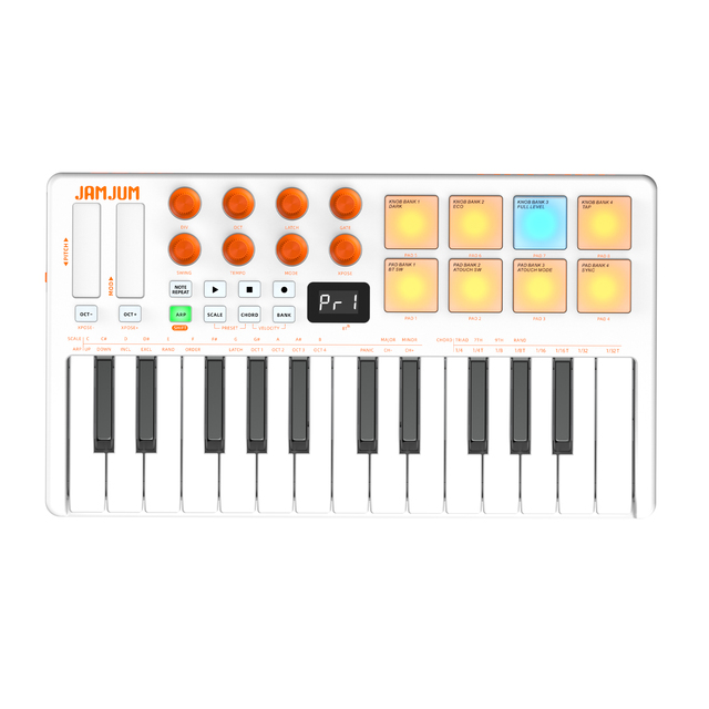 Wholesale JK-25 Portable Wireless MIDI Controller Pads with RGB Backlit Keyboard