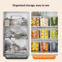 Contenants de rangement pour réfrigérateur en plastique transparent de qualité alimentaire avec poignées, adaptés au congélateur, pour l'organisation des légumes et des fruits