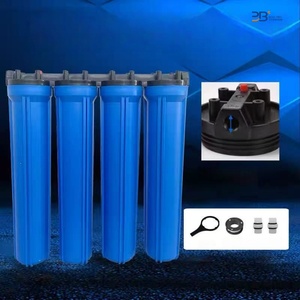 1/2 "3/4" 1 "Brass/Nhựa đầu vào/Đầu ra cổng màu xanh/trong suốt/Trắng Nước Slim 4 giai đoạn màu xanh Hệ thống lọc với cờ lê - Product Image 1