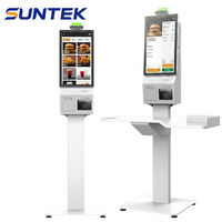 Kiosque de paiement interactif à écran tactile sur pied de 21,5 pouces SUNTEK SK5, système de point de vente Android en libre-service avec SDK thermique