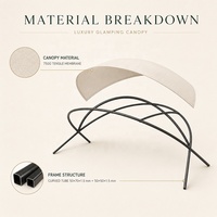 Tente d'activités de luxe BOTEEN pour camping, grande taille 10x6x3.65M, structure en acier avec film extensible 750G, auvent dédié pour zones scéniques