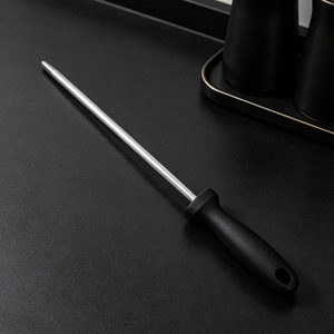 Stainless Steel Manual <b>Knife</b> <b>Sharpener</b> Stick For Household And Butcher Use With Black Handle - Product Image 4