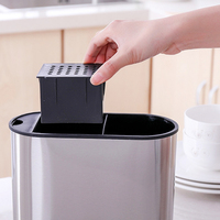Organisateur rectangulaire d'ustensiles de cuisine baguettes couteau fourchette porte-ustensiles en acier inoxydable avec trous de drainage