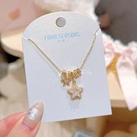 Chaîne de perles en zircone plaquée cuivre en forme d'étoile en gros pour le quotidien et les cadeaux des filles