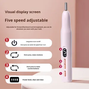 Lime à ongles électrique portable en plastique, rechargeable, silencieuse et minimaliste, très vendue à l'international - Product Image 2