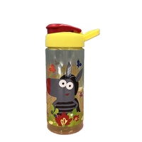 Bouteille en plastique écologique de 500 ml pour boissons, avec couvercle en PET, design de dessin animé, logo personnalisé, vente en gros directe de Chine