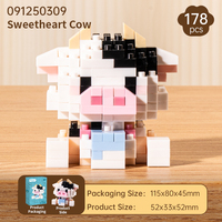 Kit de blocs de construction miniatures personnalisés OEM en forme de vache, jouets en briques diamantées pour animaux tachetés à monter soi-même, décor de bureau du fabricant