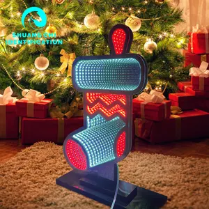 Most Popular Products Christmas Decoration Supplies Christmas Angel Wing Led Light Acrylic Magic Mirror Abyssal Infinite Mirror