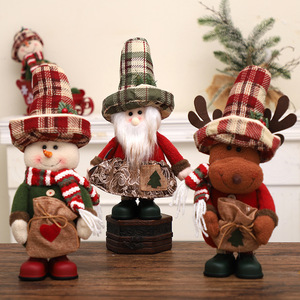 Lot de jouets en peluche mignons Bonhomme de neige et renne, avec chapeau haut, pour décoration de Noël à suspendre à l'arbre et à la maison, fournitures de décoration intérieure de Noël - Product Image 5