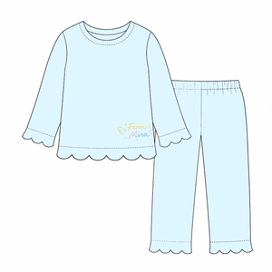 <span class=keywords><strong>Pigiama</strong></span> con bordo smerlato per bambine, set coordinato per neonati, <span class=keywords><strong>pigiama</strong></span> a maniche lunghe 100% cotone, abbigliamento da casa per bambini, abbigliamento da notte per bambini - Product Image 6