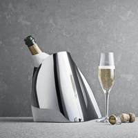 Seau à glace en acier inoxydable effet bois de style européen pour le salon, refroidisseur à vin haut de gamme, élégant et luxueux pour la maison