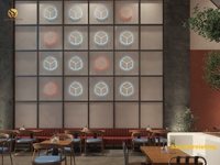 Concept d'intérieur de restaurant industriel, comptoir de bar commercial pour café-bar, mobilier rustique, ensemble table et chaises pour café-restaurant