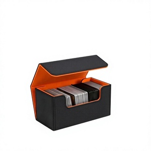 Boîte de rangement pour cartes en cuir PU imperméable FX avec couvercle à rabat et fermeture magnétique, logo personnalisé, organisateur de rangement individuel - Product Image 3
