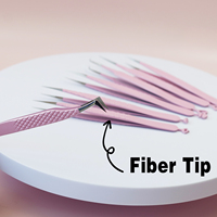 Pinces à épiler pour extensions de cils avec logo personnalisé, pointe en fibre, logo personnalisé pour pinces à épiler professionnelles