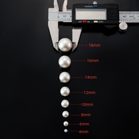 10-500 pièces Perles rondes en ABS imitation perle de 4/6/8/10/12/14/16/18 mm pour la fabrication de bijoux DIY, bracelets DIY, perles pour vêtements Z3