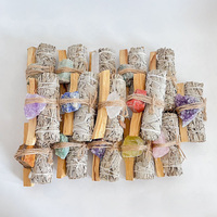 Vente en gros en vrac Cristal naturel Artisanat Nettoyage de la maison Énergie négative Sauge blanche Encens Santo Palo Bâton de taches
