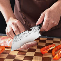 Couteau de boucher fait à la main de style serbe en acier inoxydable 7cr17mov lame à désosser couperet pour cuisine Camping en plein air BBQ