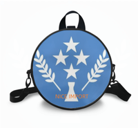Tas Bahu Bendera Guam untuk Wanita Tas Tangan Bulat PU dengan Ritsleting untuk Penggunaan Sehari-hari Dompet Ponsel Tas Selempang Wanita Trendi