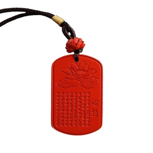 Colgante <span class=keywords><strong>Sutra</strong></span> de corazón de <span class=keywords><strong>loto</strong></span> de cinabrio de alto contenido al por mayor de fábrica que protege la seguridad y la salud - Product Image 1