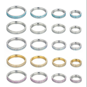 Piercing per Naso e Orecchie in Acciaio Chirurgico 316L con Segmento a Cerniera e Zirconi Incastonati - Product Image 3