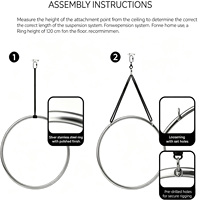 Anneau aérien multi-points DIY de 85 cm avec matériel de fixation, Cerceau Lyra aérien, Cerceau sans support / simple / double point pour Yoga Aérien