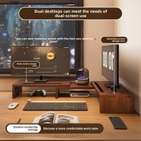 Support d'ordinateur en MDF rotatif, extensible et réglable en hauteur, pour double écran, organisateur de bureau d'angle, support pour ordinateur portable à domicile