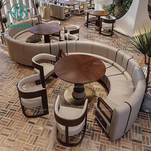 Set di Tavoli e Sedie in Legno Bianco per Caffetteria e Ristorante, Divano per Bar - Product Image 2