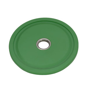 Ensemble de disques de musculation olympiques personnalisés en caoutchouc uréthane avec logo pour la marque et le marketing des salles de sport et studios commerciaux - Product Image 3