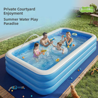 Extra Großer Langlebiger Aufblasbarer Pool Komfortabler Familien-Swimmingpool Verstärktes PVC Outdoor-Garten-Wasserfreizeitbecken