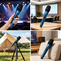 Microphone dynamique cardioïde PM-206 avec câble de 5 m, réduction du bruit et portable pour la diffusion en direct, l'enregistrement, connexion XLR