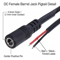 Câble d'extension d'alimentation SHAN WEI de haute qualité en cuivre PVC DC 5,5*2,1 mm, prise femelle à extrémité ouverte, 30V, 2 conducteurs, 5521