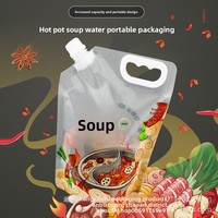Pochette à bec verseur multi-usages de qualité alimentaire, sac en nylon PA sous vide pour soupes, bouillons de bœuf, sauces et boissons, pour la vente à emporter et l'usage domestique