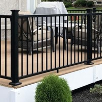 Balustrades en alliage d'aluminium thermolaqué de qualité supérieure, rampes de terrasse en verre, escaliers sur mesure, rampes de balcon, résistantes à la rouille et à l'eau