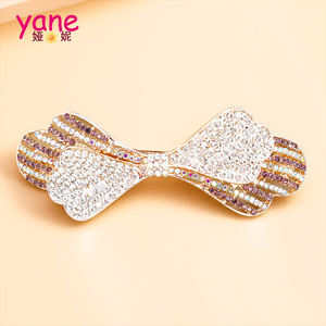 Pinzas de pelo de piedra de cristal de aleación de estilo europeo para mujer, pinzas de pelo a la moda de mariposa, pinzas de pelo de Metal al por mayor - Product Image 4