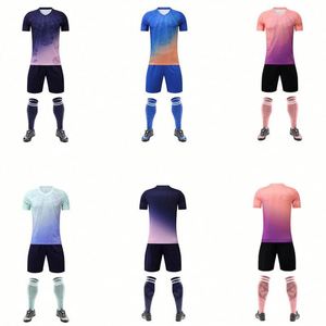 Wholesale <b>Cheap</b> Price <b>Light</b> Blue Unisex Football Kits Sports Uniforms Plus Size Quick Dry Breathable 100% Polyester - Product Image 2