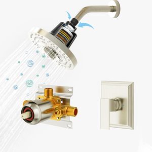 Chải Nickel vòi hoa sen vòi Set với Van vòi hoa sen bộ hoàn chỉnh với 7 inch lọc đơn xử lý vòi hoa sen đặt - Product Image 1