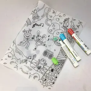 Napperon en silicone lavable pour enfants pour la peinture Tapis de table à dessin en silicone