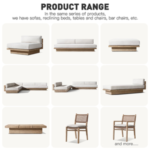 Thiết Kế Tối Giản Sofa Ngoài Trời Đặt Đồ Nội Thất Khách Sạn Rắn Bằng Gỗ Patio Sofa Đặt Gỗ Tếch Ngoài Trời Vườn Sofa - Product Image 2