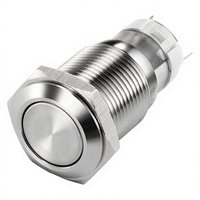 12mm 16mm 19mm 22mm Tombol Tekan Elektronik Stainless Steel 2NO IP65 Langkah Pendek dengan LED Touch Switch 5V-24V-220V